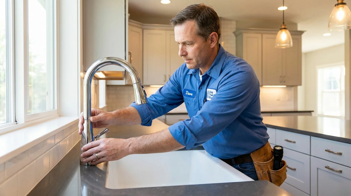 Kitchen faucet installation by Johns Plumbing LLC in Rushford